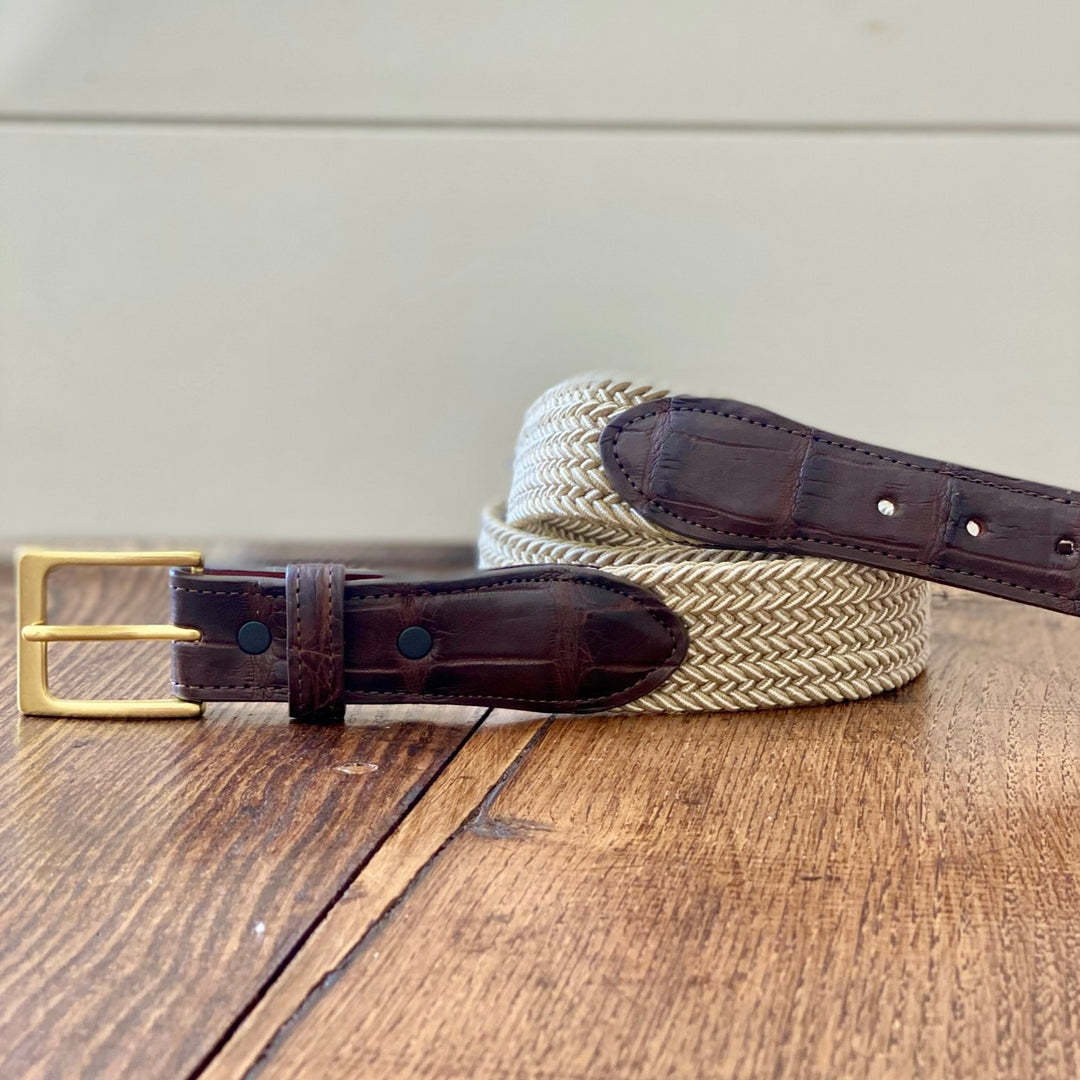 The Stretch Belt, Tan & White – Blair